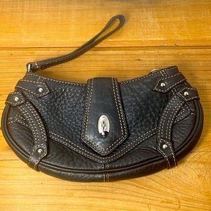 "Cole Haan" Black Leather Wristlet - Like New